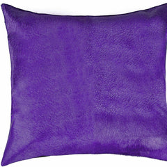 Almohada decorativa de piel de vaca morada de 18"