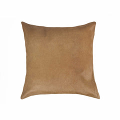 18" Tan Cowhide Throw Pillow