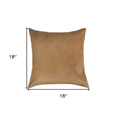 18" Tan Cowhide Throw Pillow