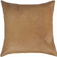 18" Tan Cowhide Throw Pillow