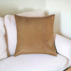 18" Tan Cowhide Throw Pillow