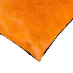 18" Orange Cowhide Throw Pillow - Homeroots