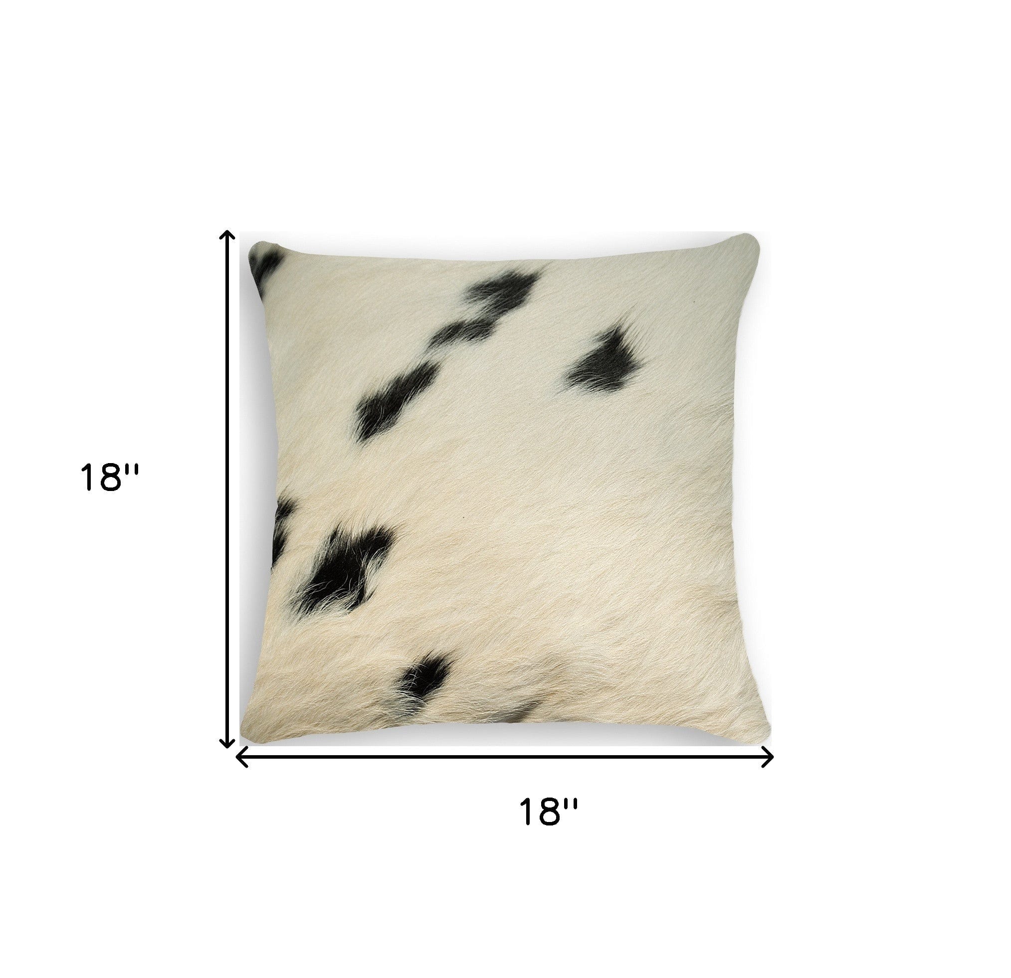 18" Black and White Cowhide Throw Pillow - Homeroots