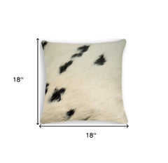 18" Black and White Cowhide Throw Pillow - Homeroots