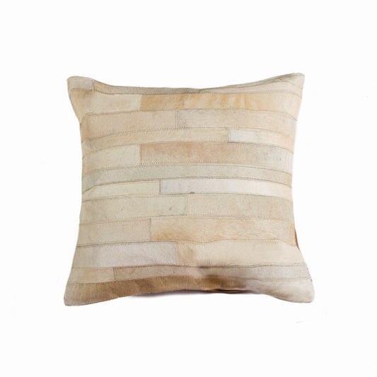 18" Tan Cowhide Throw Pillow - Homeroots