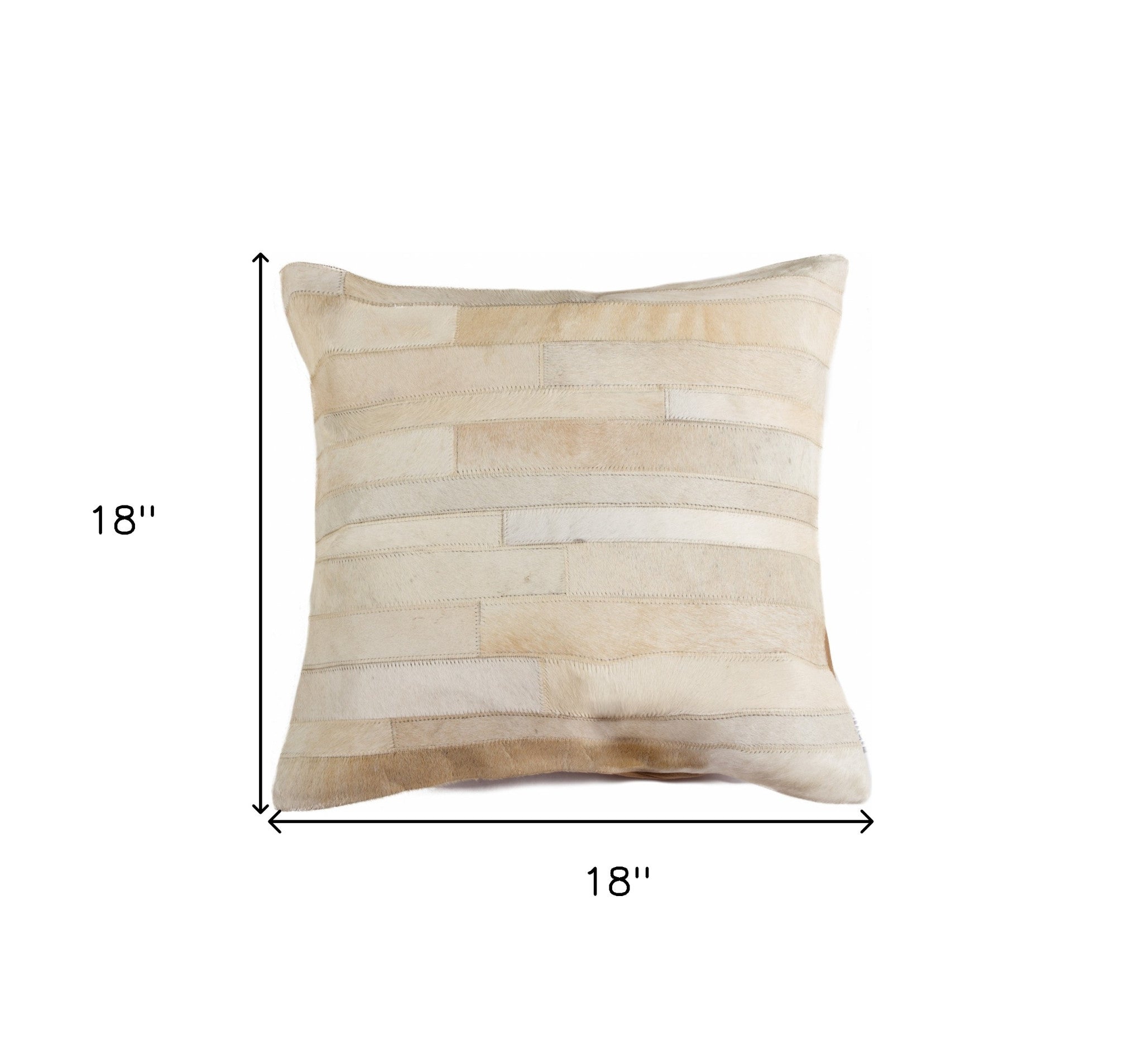 18" Tan Cowhide Throw Pillow - Homeroots