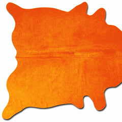 Alfombra de piel de vaca color naranja de 72" x 84"