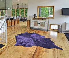 6' X 7' Purple Cowhide Cowhide Area Rug - Homeroots