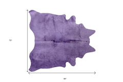 6' X 7' Purple Cowhide Cowhide Area Rug - Homeroots