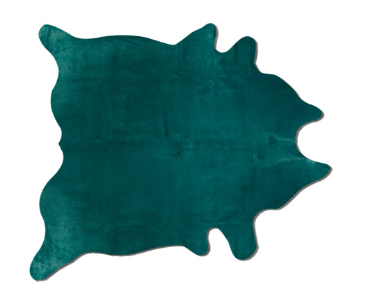 Alfombra de piel de vaca verde de 72" x 84"