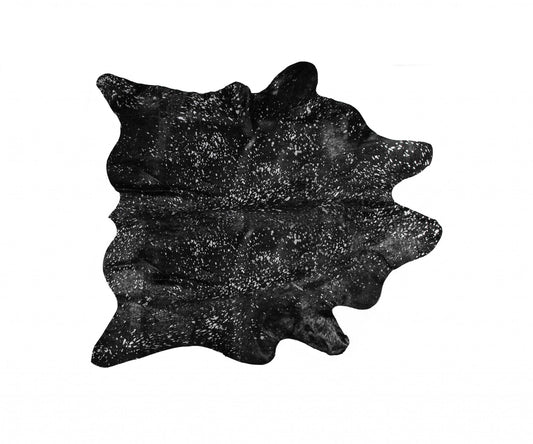 72" X 84" Black And Gold Cowhide - Area Rug