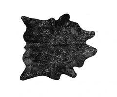 72" X 84" Black And Gold Cowhide - Area Rug