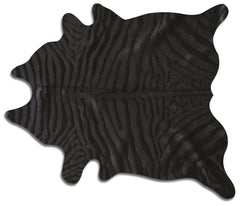 6' X 7' Black Cowhide Handmade Area Rug - Homeroots