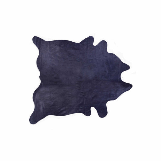 6' X 7' Navy Blue Cowhide Cowhide Area Rug - Homeroots