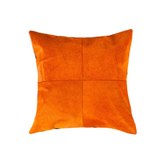 18" Orange Cowhide Throw Pillow