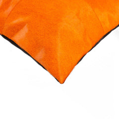 18" Orange Cowhide Throw Pillow