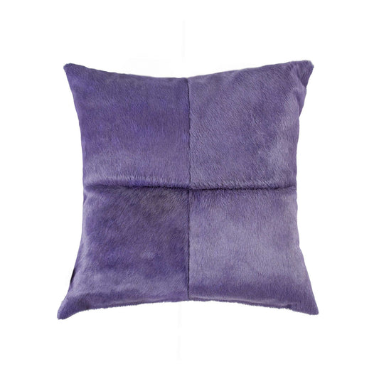 Almohada decorativa de piel de vaca morada de 18"