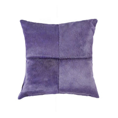 Almohada decorativa de piel de vaca morada de 18"