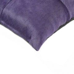 Almohada decorativa de piel de vaca morada de 18"