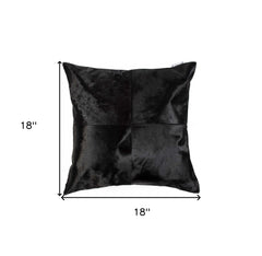 Almohada decorativa de piel de vaca negra de 18"