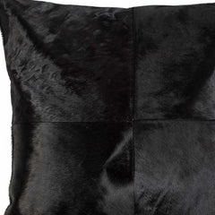 Almohada decorativa de piel de vaca negra de 18"