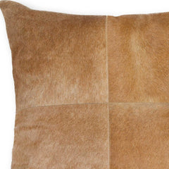 Almohada decorativa de piel de vaca color canela de 18"