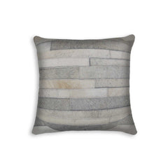 18" Gray Cowhide Throw Pillow - Homeroots