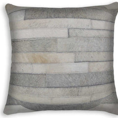 18" Gray Cowhide Throw Pillow - Homeroots