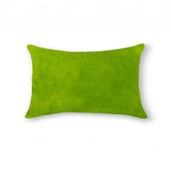 12" X 20" Lime Green Cowhide Throw Pillow