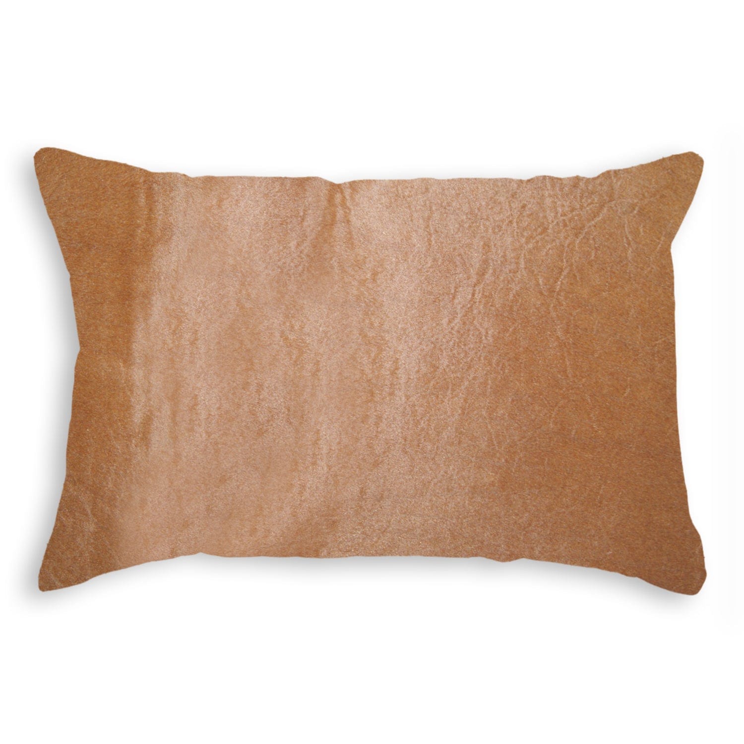 12" X 20" Tan Cowhide Throw Pillow - Homeroots