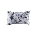 18" X 18" X 5" Salt And Pepper Black And White Cowhide  Pillow