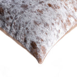 18" X 18" X 5" Salt And Pepper Brown And White Cowhide  Pillow