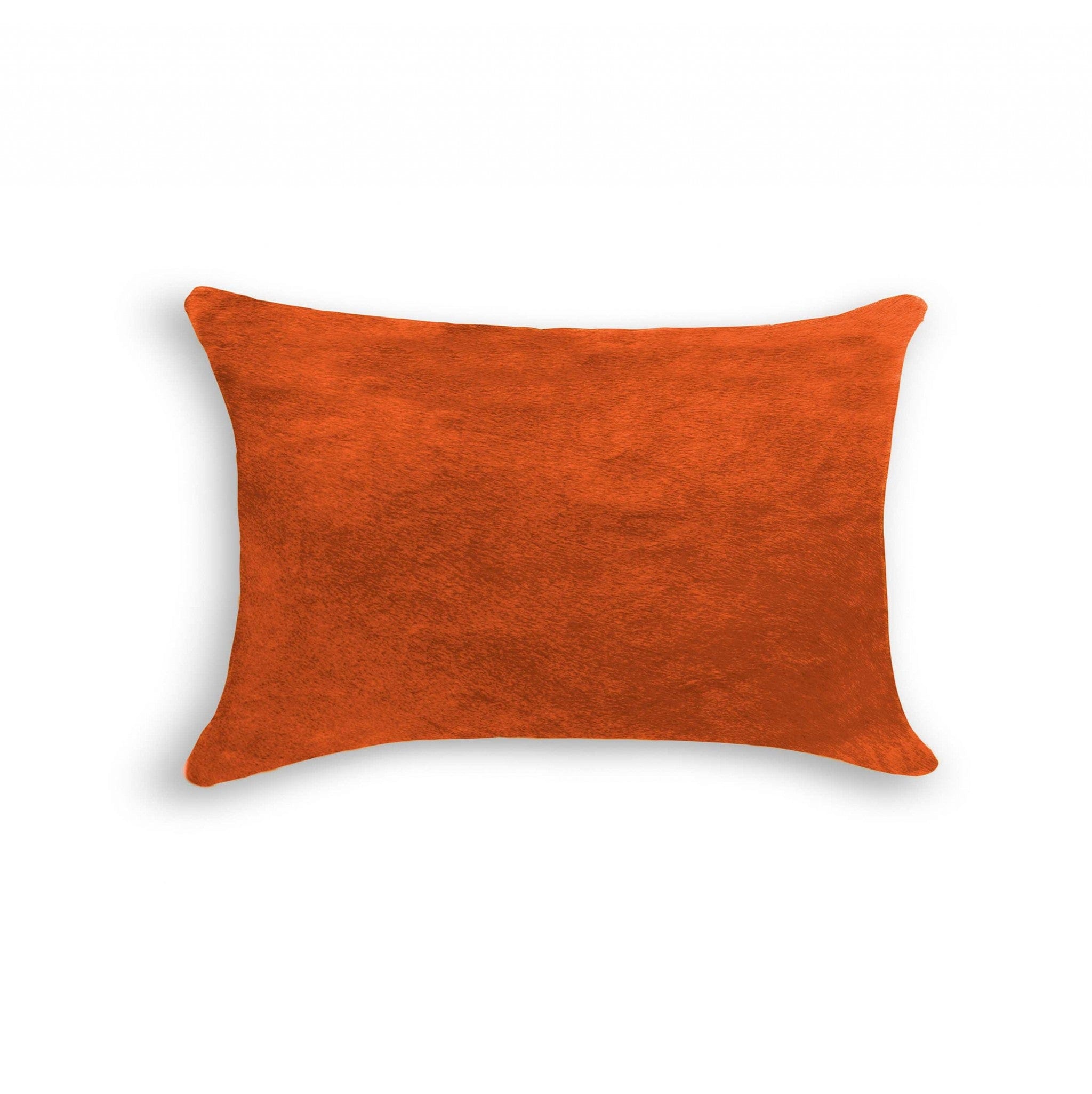 12" X 20" X 5" Orange Cowhide  Pillow - Homeroots