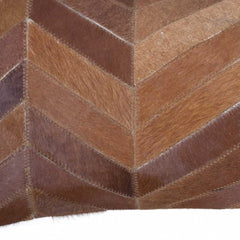 12" X 20" Brown and Tan Chevron Cowhide Throw Pillow