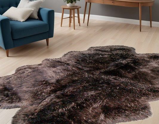 Chocolate Animal Print Area Rug - Homeroots