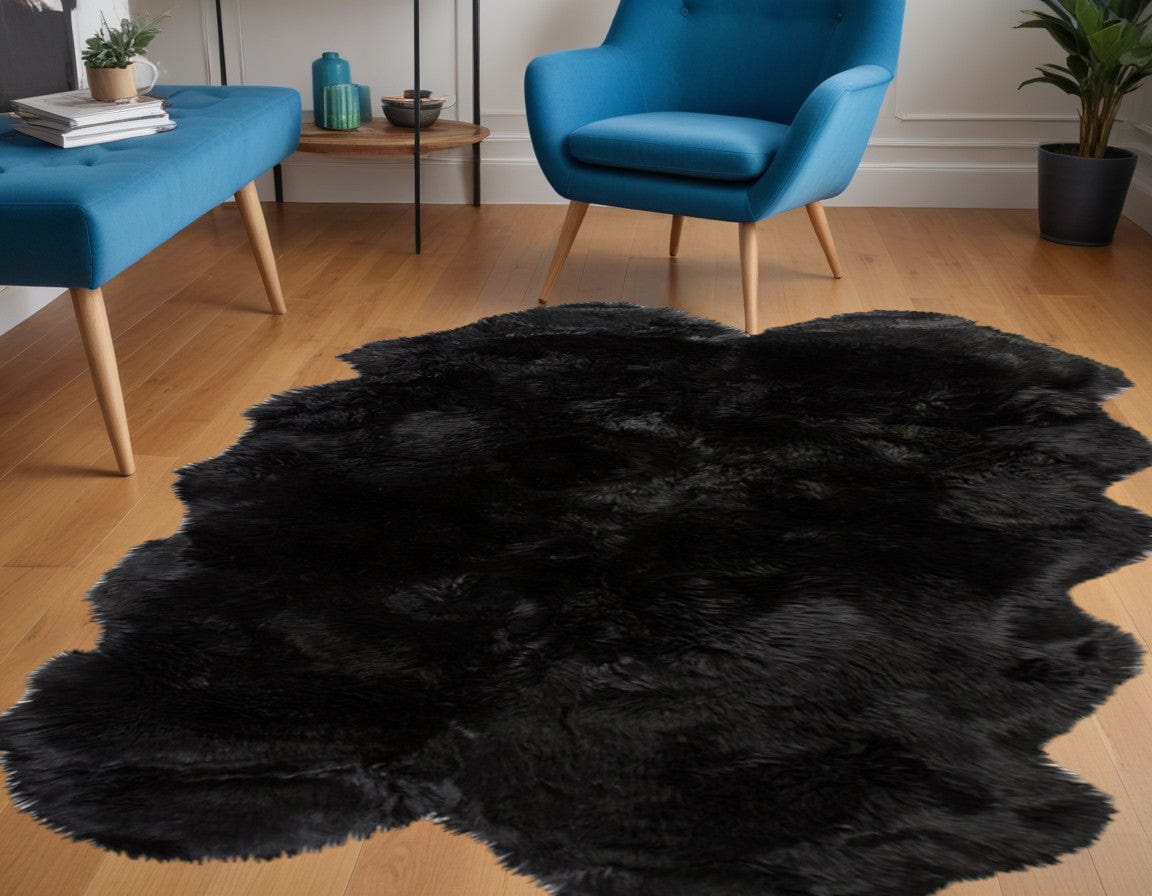 Black Animal Print Area Rug