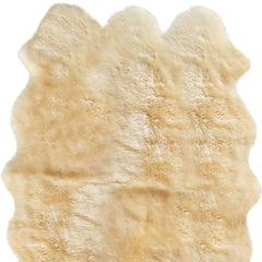 6' X 6' Gold Shag Sheepskin Area Rug - Homeroots