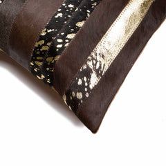 Set of Two Chocolate Cowhide Throw Pillow