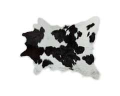 2' X 3' Black and White Cowhide Hand Woven Area Rug