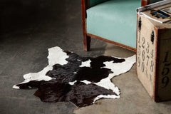 2' X 3' Black and White Cowhide Hand Woven Area Rug