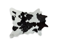 2' X 3' Black and White Cowhide Hand Woven Area Rug