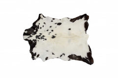 2' X 3' White And Black Calfskin - Area Rug