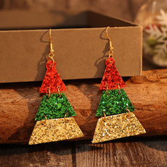 PU Leather Sequin Earrings - Trendsi