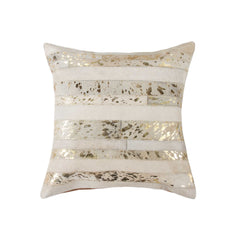 18 X 18 Beige Cowhide Throw Pillow