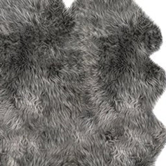 48" X 72" Gray Quattro Sheepskin Wool Area Rug