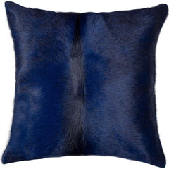 18" Navy Cowhide Throw Pillow