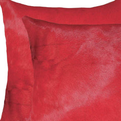 Set of Two 18" Red Cowhide Cowhide Throw Pillow