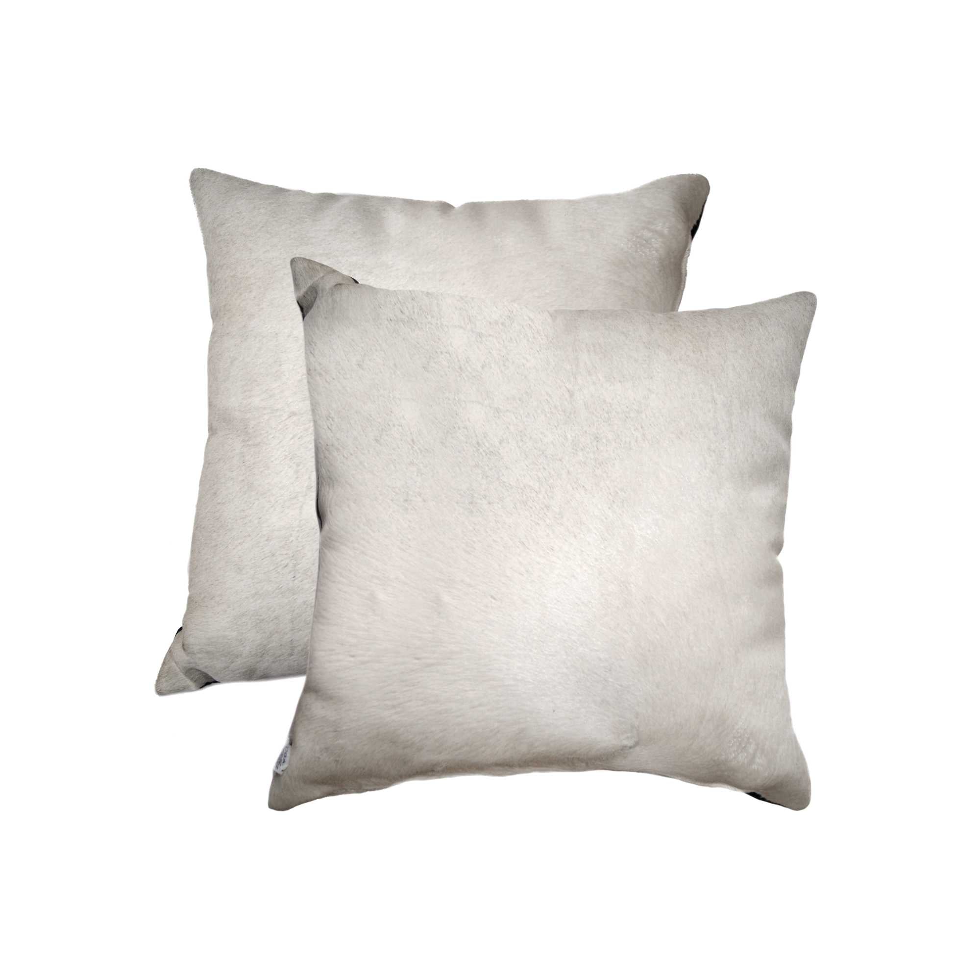 Set of Two Off White Cowhide Throw Pillow