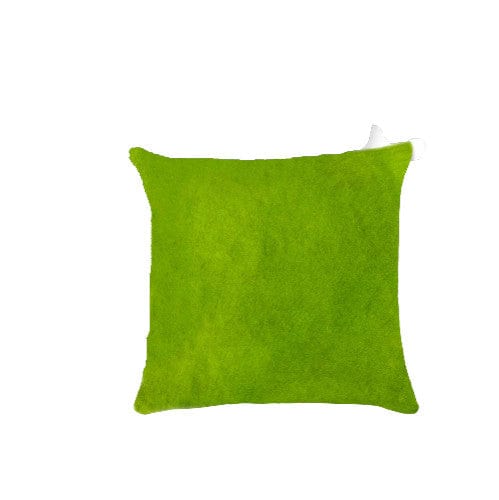 Set of Two Lime Green Cowhide Throw Pillow