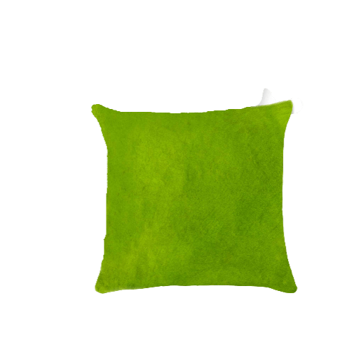 Set of Two Lime Green Cowhide Throw Pillow